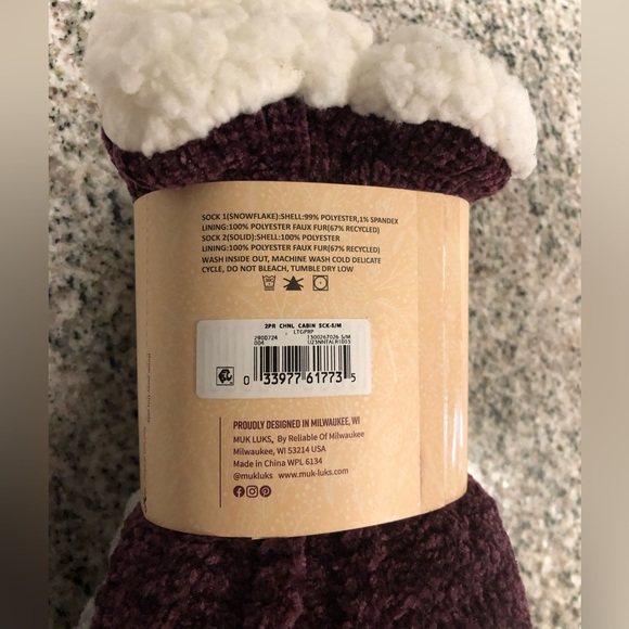 Muk Lukas Cabin Sock 2 Pair Pack New With Tags Size Small/Medium - Picture 6 of 13